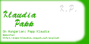 klaudia papp business card